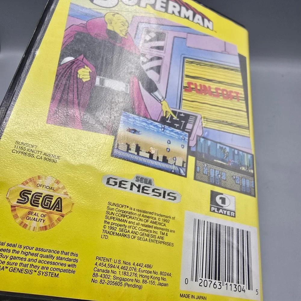 Superman Sunsoft Sega Genesis Game OEM Original Case 16-Bit Retro Video Game